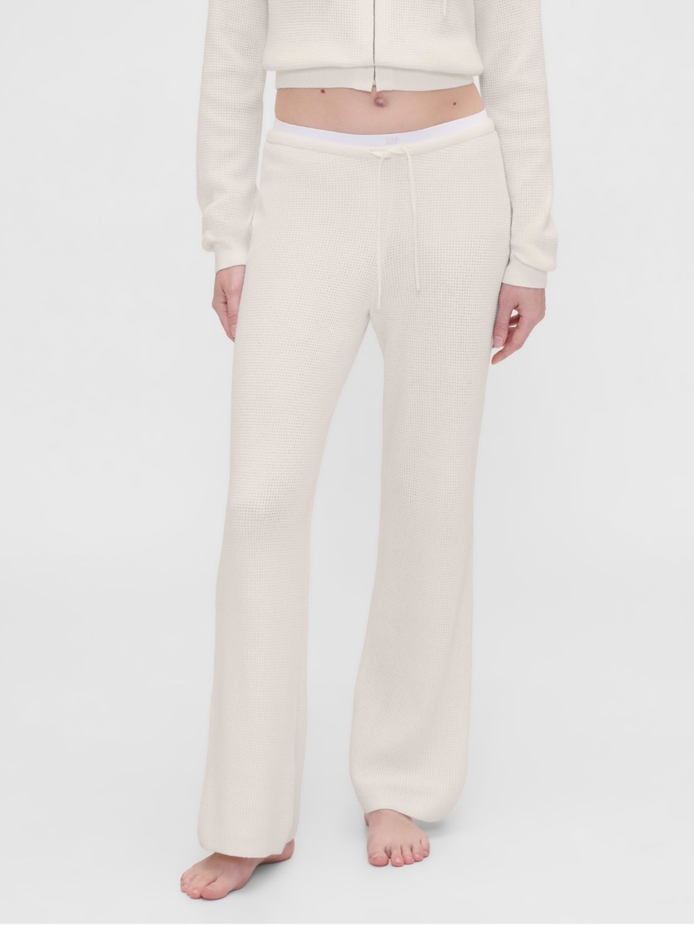 Gap x Summer Fridays waffle knit lounge bootleg drawstring pants